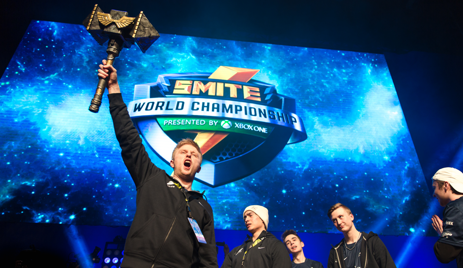 CtrlF Talent founder lifting the world championship trophy on stage